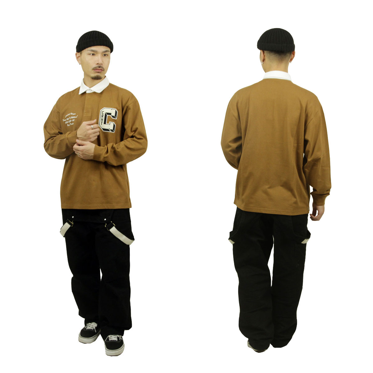 �����ϡ��� ��� �饬������� ������ CARHARTT WIP Ĺµ����� ���åȥ� LONG SLEEVE BROWN DUCKS RUGBY SHIRT HAMILTON BROWN / WHITE I033832 2IQXX