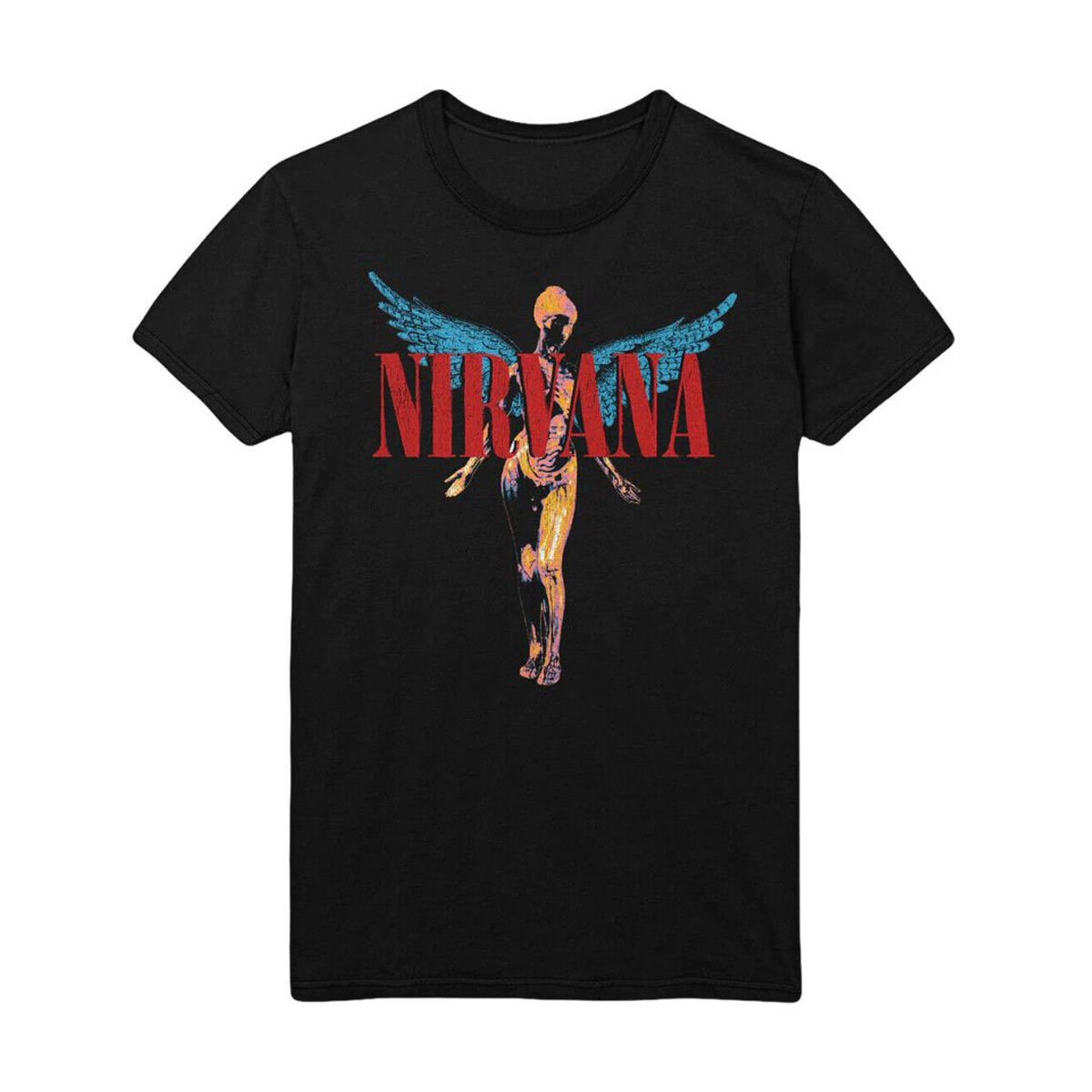�ߥ塼���å��ƥ� ��� �Х��T����� ������ MUSIC TEE Ⱦµ ���å�T����� �˥�������� NIRVANA ANGELIC MUSIC ROCK TEE BLACK AB5B B1C C1D D1E E13F