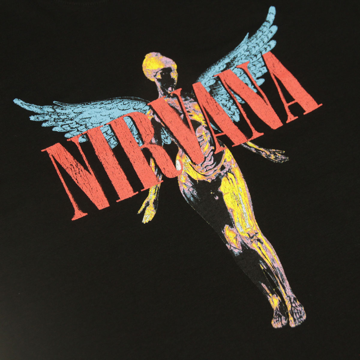 �ߥ塼���å��ƥ� ��� �Х��T����� ������ MUSIC TEE Ⱦµ ���å�T����� �˥�������� NIRVANA ANGELIC MUSIC ROCK TEE BLACK AB5B B1C C1D D1E E13F