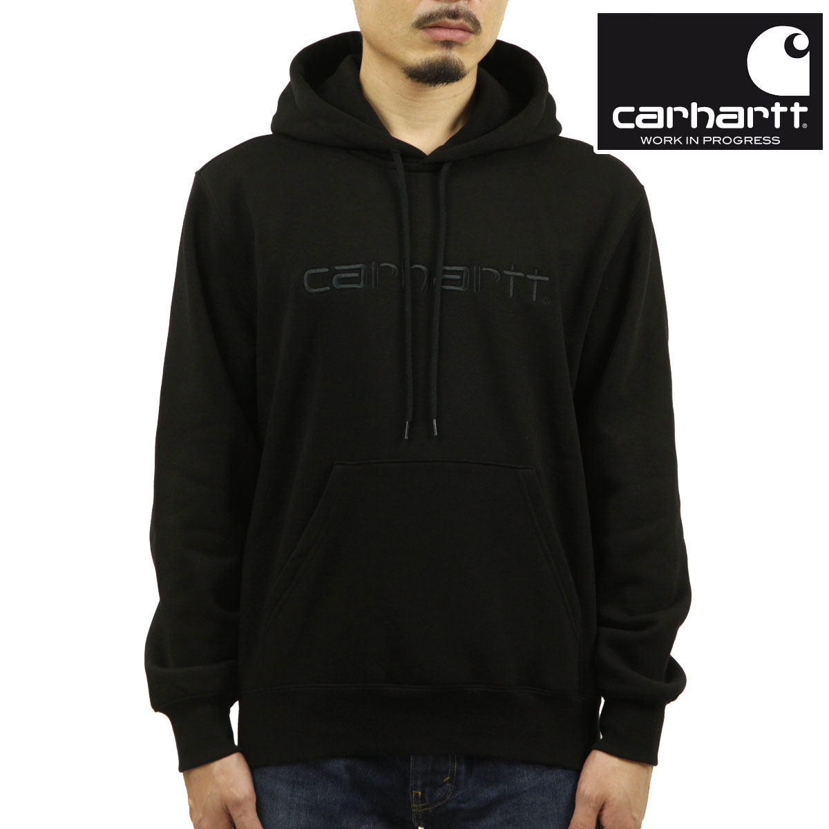 �����ϡ��� ��� �ѡ����� ������ CARHARTT WIP �ץ륪���С� �ա��ǥ��� ���� HOODED CARHARTT SWEATSHIRT BLACK / BLACK I030230 AB0B B1C C1D D5E E13F