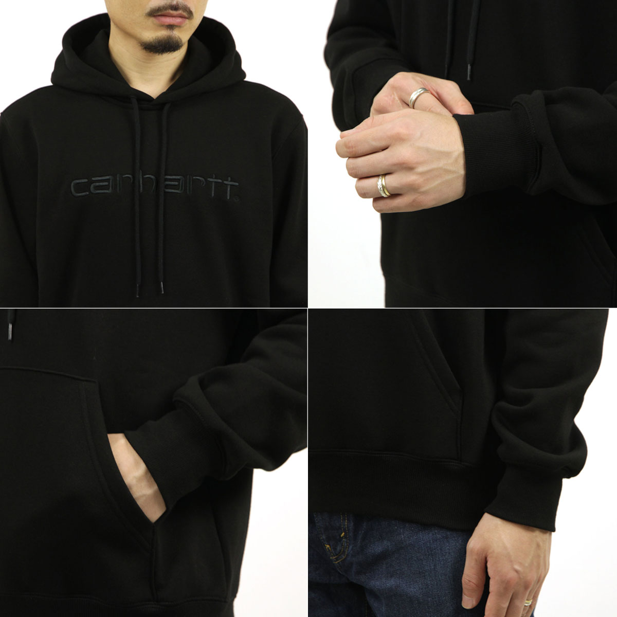 �����ϡ��� ��� �ѡ����� ������ CARHARTT WIP �ץ륪���С� �ա��ǥ��� ���� HOODED CARHARTT SWEATSHIRT BLACK / BLACK I030230 AB0B B1C C1D D5E E13F