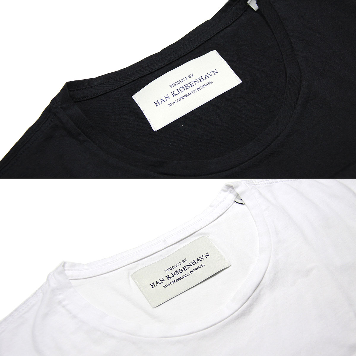 ϥ HAN KJOBENHAVN  2ѥåȾµݥåT 2 PACK TEE BLACK WHITE A56B B1C C1D D1E E01F E13F