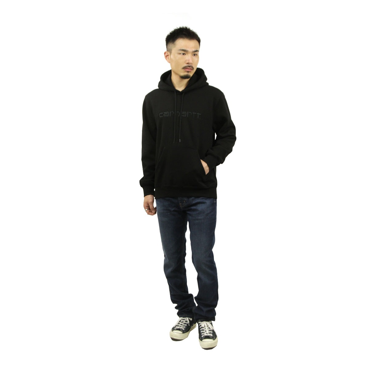 �����ϡ��� ��� �ѡ����� ������ CARHARTT WIP �ץ륪���С� �ա��ǥ��� ���� HOODED CARHARTT SWEATSHIRT BLACK / BLACK I030230 AB0B B1C C1D D5E E13F