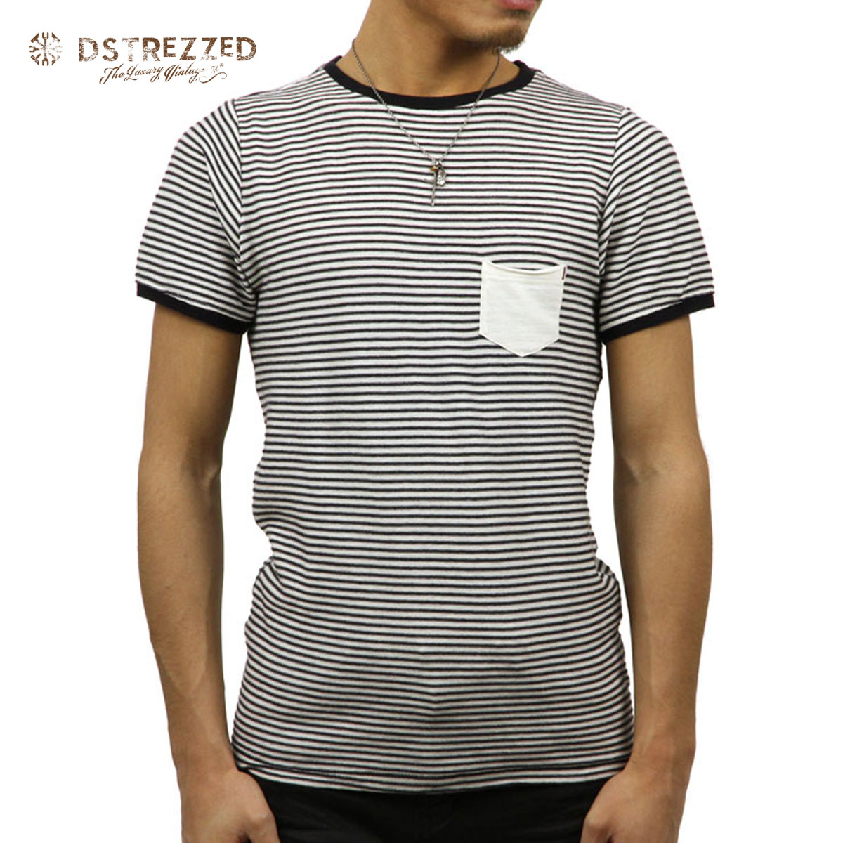 ǥȥ쥹 T Ź DSTREZZED ȾµT  STRIPE CREW NECK TEE NAVY 202225 69 A90B B1C C1D D1E E01F