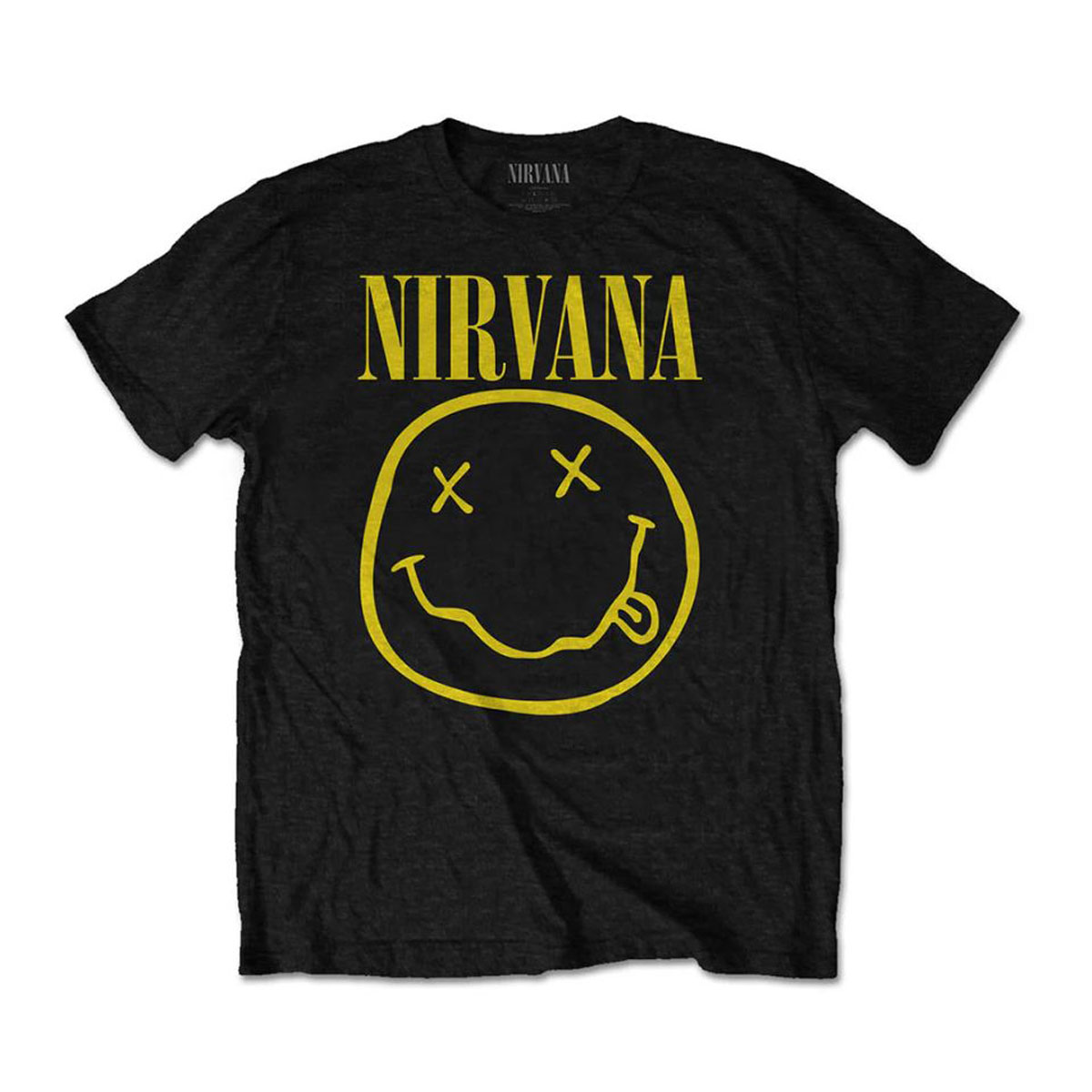 �ߥ塼���å��ƥ� ��� �Х��T����� ������ MUSIC TEE Ⱦµ ���å�T����� �˥�������� NIRVANA HAPPY FACE MUSIC ROCK TEE BLACK AB5B B1C C1D D1E E13F