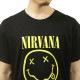 �ߥ塼���å��ƥ� ��� �Х��T����� ������ MUSIC TEE Ⱦµ ���å�T����� �˥�������� NIRVANA HAPPY FACE MUSIC ROCK TEE BLACK AB5B B1C C1D D1E E13F
