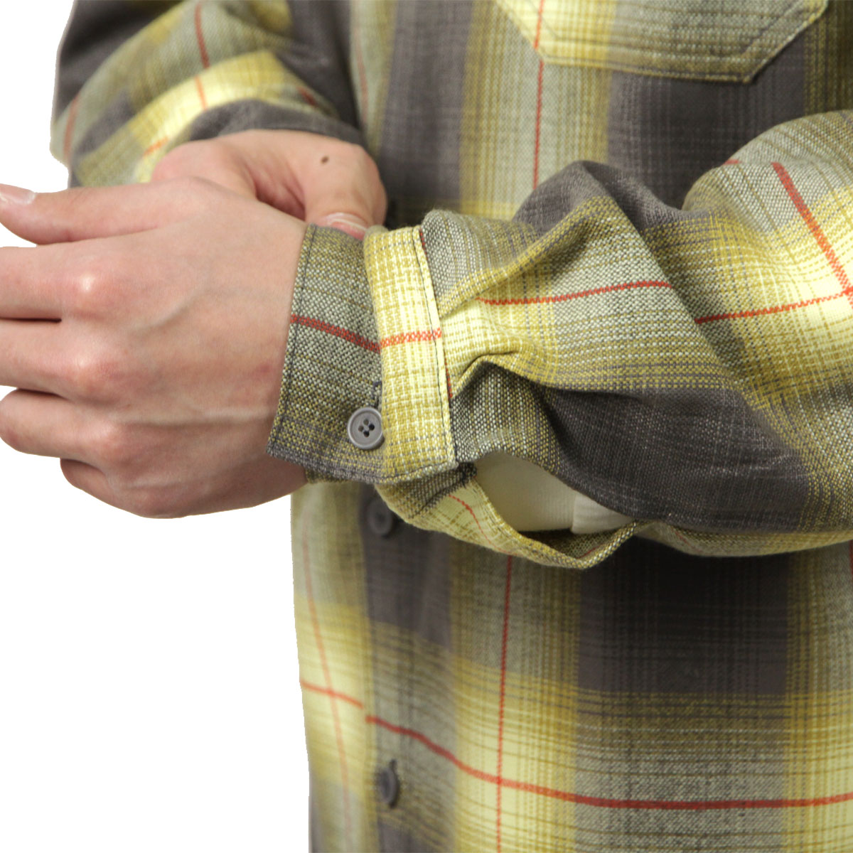 �����ȥå� ��� Ĺµ����� ������ CALTOP ACRYLIC OMBRE CHECK LONG SLEEVE SHIRTS Ĺµ �����ȥå� ����ȥå� �����å������ �ե�ͥ륷��� �ͥ륷��� ����֥� ������ɥ������� 2000LS YELLOW / ORANGE