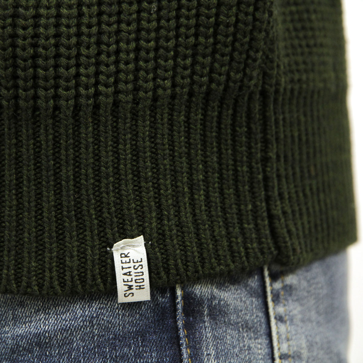 ���������ϥ��� SWEATER HOUSE ��������Ź ��� ���롼�ͥå��������� CREW NECK STRIPE KNIT SWEATER 1KN1477 6007 042 DARK GREEN A12B B1C C1D D7E E08F