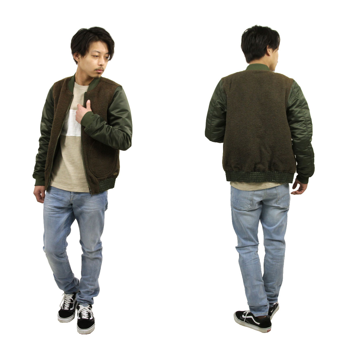 �����å�����ɥ����� ���㥱�å� �����������Ź SCOTCH��SODA �ʥ����󥸥㥱�å�  Reversible bomber jacket in mix & match teddy and nylon quality 101377 6020P05Nov16 A06B B1C C1D D2E E01F