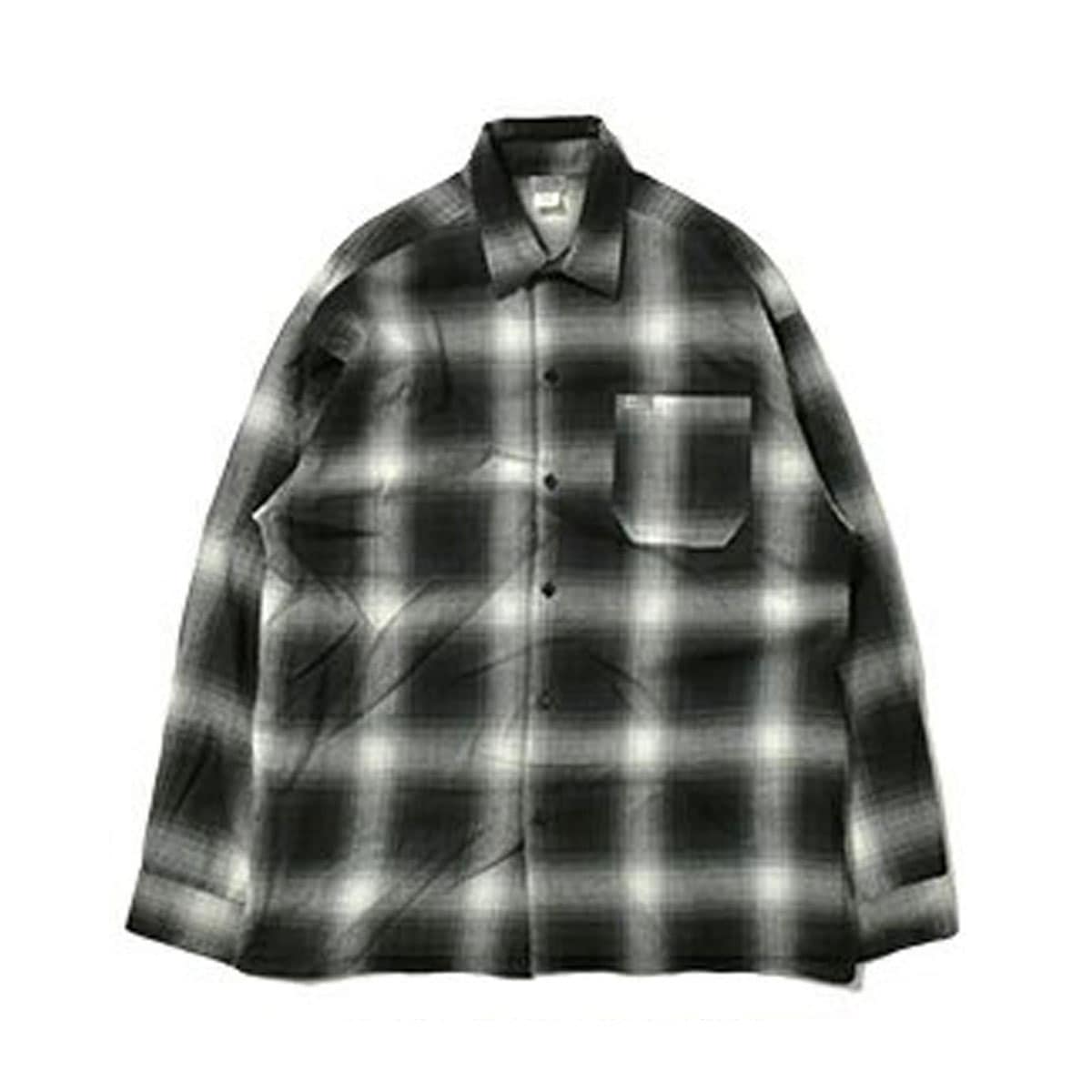 �����ȥå� Ĺµ����� ��� ������ CALTOP ACRYLIC OMBRE CHECK LONG SLEEVE SHIRTS Ĺµ ����ȥå� �����å������ �ե�ͥ륷��� �ͥ륷��� ����֥� ������ɥ������� 2000LS BLACK / IVORY AC3B B1C C1D D6E E13F