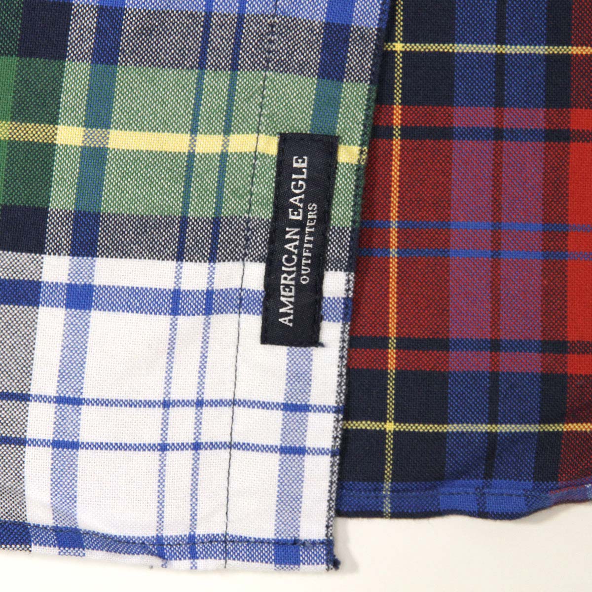 ����ꥫ�󥤡����� ����� ��� ������ AMERICAN EAGLE Ĺµ����� �ܥ�������󥷥��  AEO PATCHWORK OXFORD SHIRT 0153-9836-900 A04B B1C C1D D6E E07F