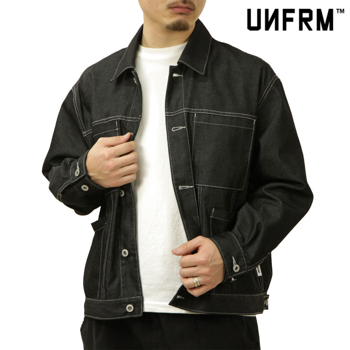��˥ե����� �����ȥɥ� ����������� ��� �ǥ˥ॸ�㥱�å� ��������Ź UNFRM OUTDOOR STANDARD �������� �ܥ�������� ���㥱�å� ECOPET C/P TECH DENIM JACKET MADE IN JAPAN SS-3197-BK2 BLACK AB9B B1C C1D D4E E13F