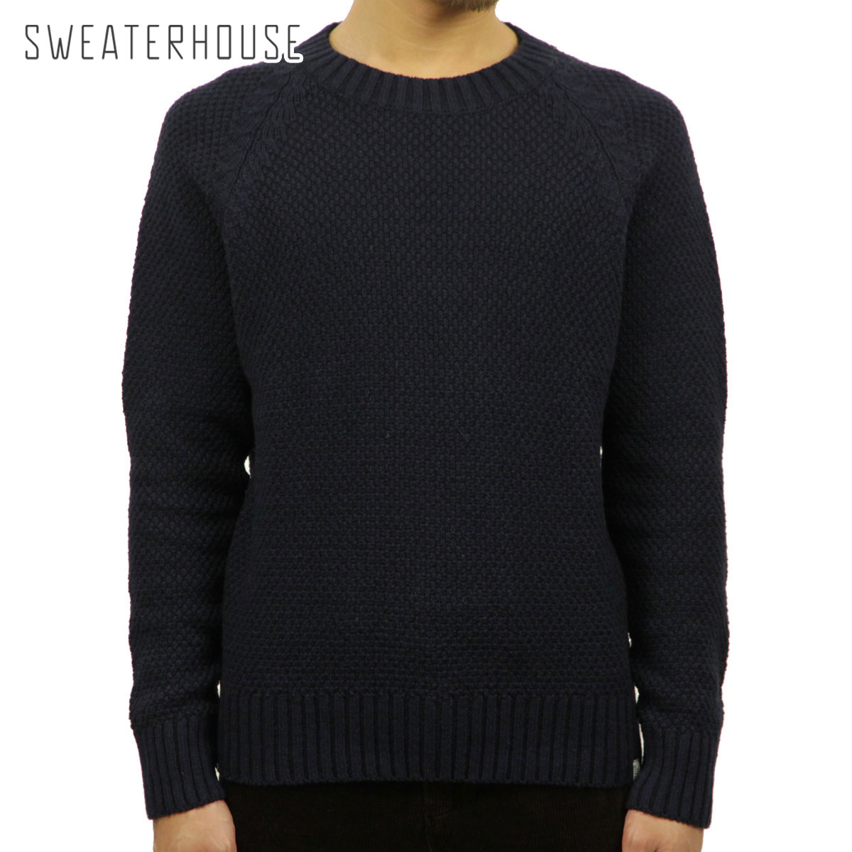 ���������ϥ��� SWEATER HOUSE ��������Ź ��� ���롼�ͥå��������� CREW NECK KNIT SWEATER 1KN1478 6008 105 NAVY MELANGE A12B B1C C1D D7E E06F