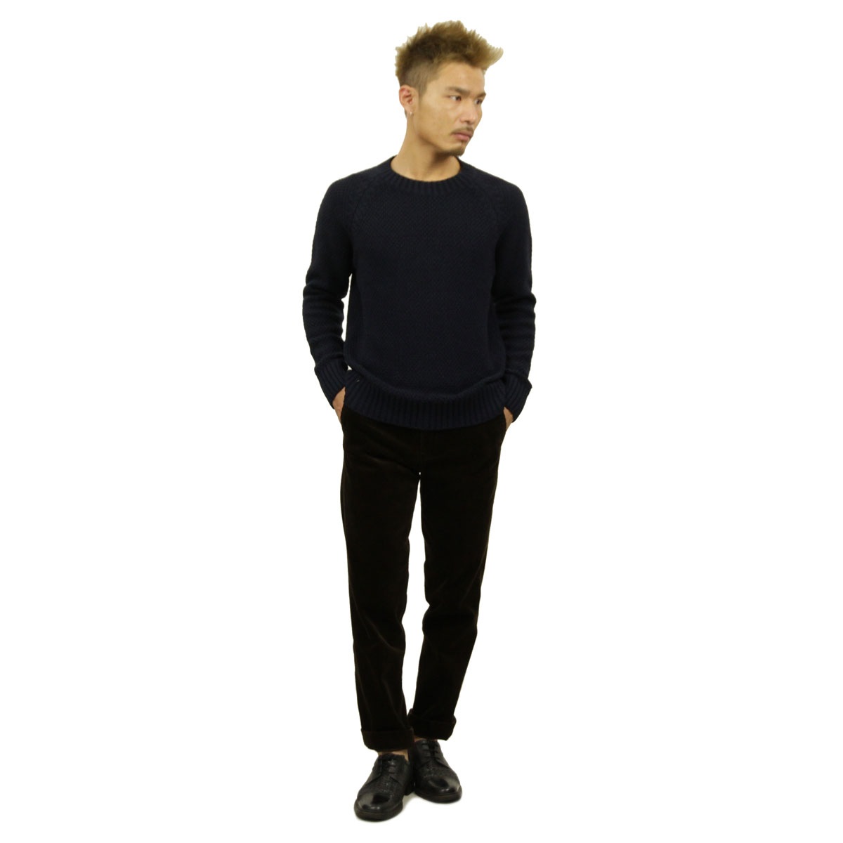 ���������ϥ��� SWEATER HOUSE ��������Ź ��� ���롼�ͥå��������� CREW NECK KNIT SWEATER 1KN1478 6008 105 NAVY MELANGE A12B B1C C1D D7E E06F