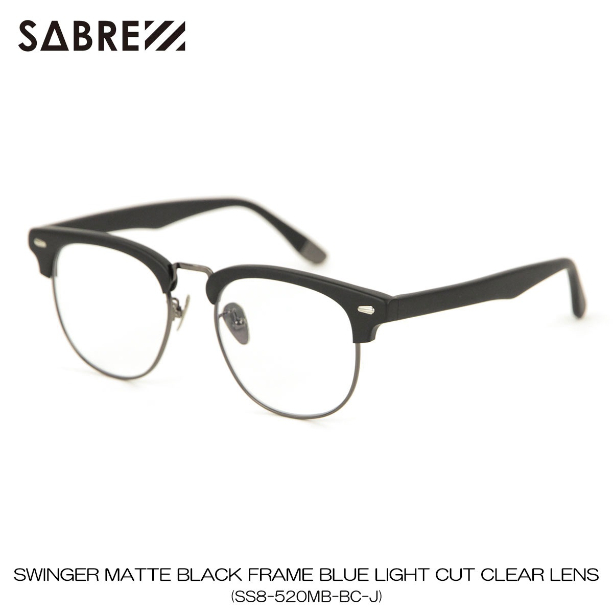 �����С� ���󥰥饹 ��������Ź SABRE �����С� �������󥬡� �֥롼�饤�ȥ��å� SWINGER MATTE BLACK FRAME BLUE LIGHT CUT CLEAR LENS SUNGLASS SS8-520MB-BC-J A55B B3C C3D D1E E13F