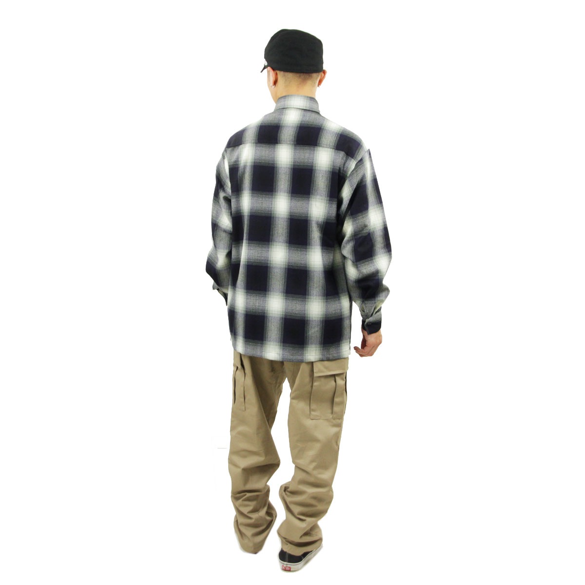 �����ȥå� Ĺµ����� ��� ������ CALTOP ACRYLIC OMBRE CHECK LONG SLEEVE SHIRTS Ĺµ ����ȥå� �����å������ �ե�ͥ륷��� �ͥ륷��� ����֥� ������ɥ������� 2000LS NAVY / IVORY AC3B B1C C1D D6E E06F