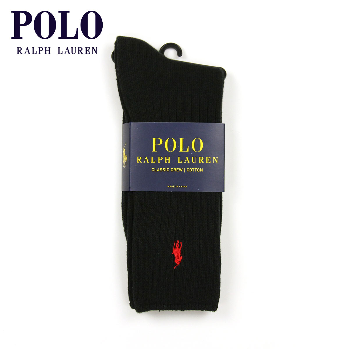 �ݥ� ���ե������ POLO RALPH LAUREN ������ ���å��� COTTON RIB CREW SINGLE SOCKS 8205B BLACK 001 - BLACK A05B B1C C3D D1E E13F