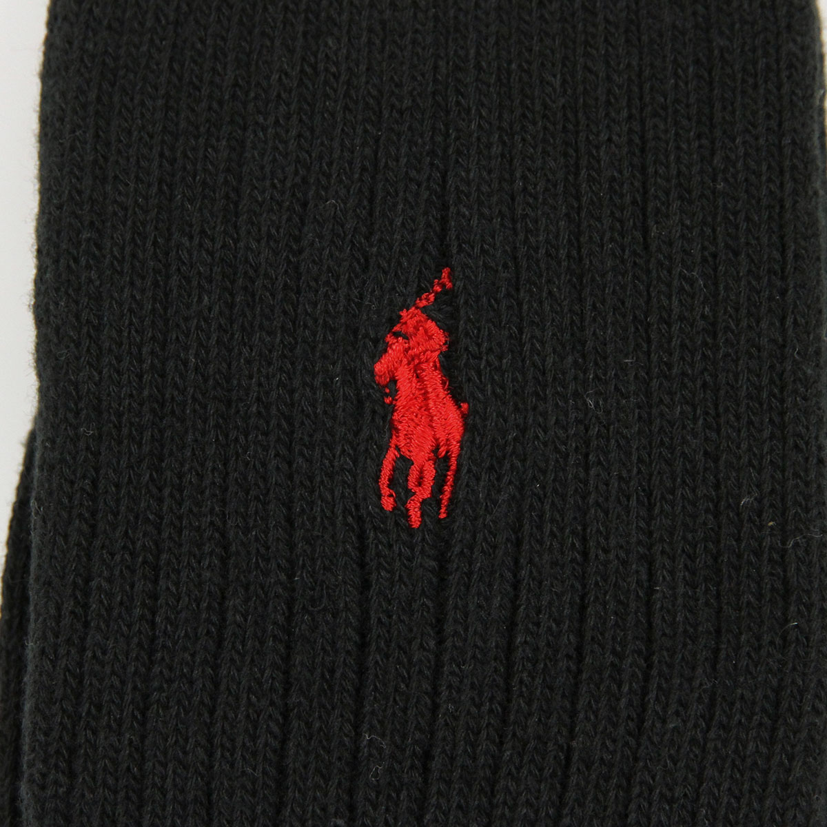 �ݥ� ���ե������ POLO RALPH LAUREN ������ ���å��� COTTON RIB CREW SINGLE SOCKS 8205B BLACK 001 - BLACK A05B B1C C3D D1E E13F