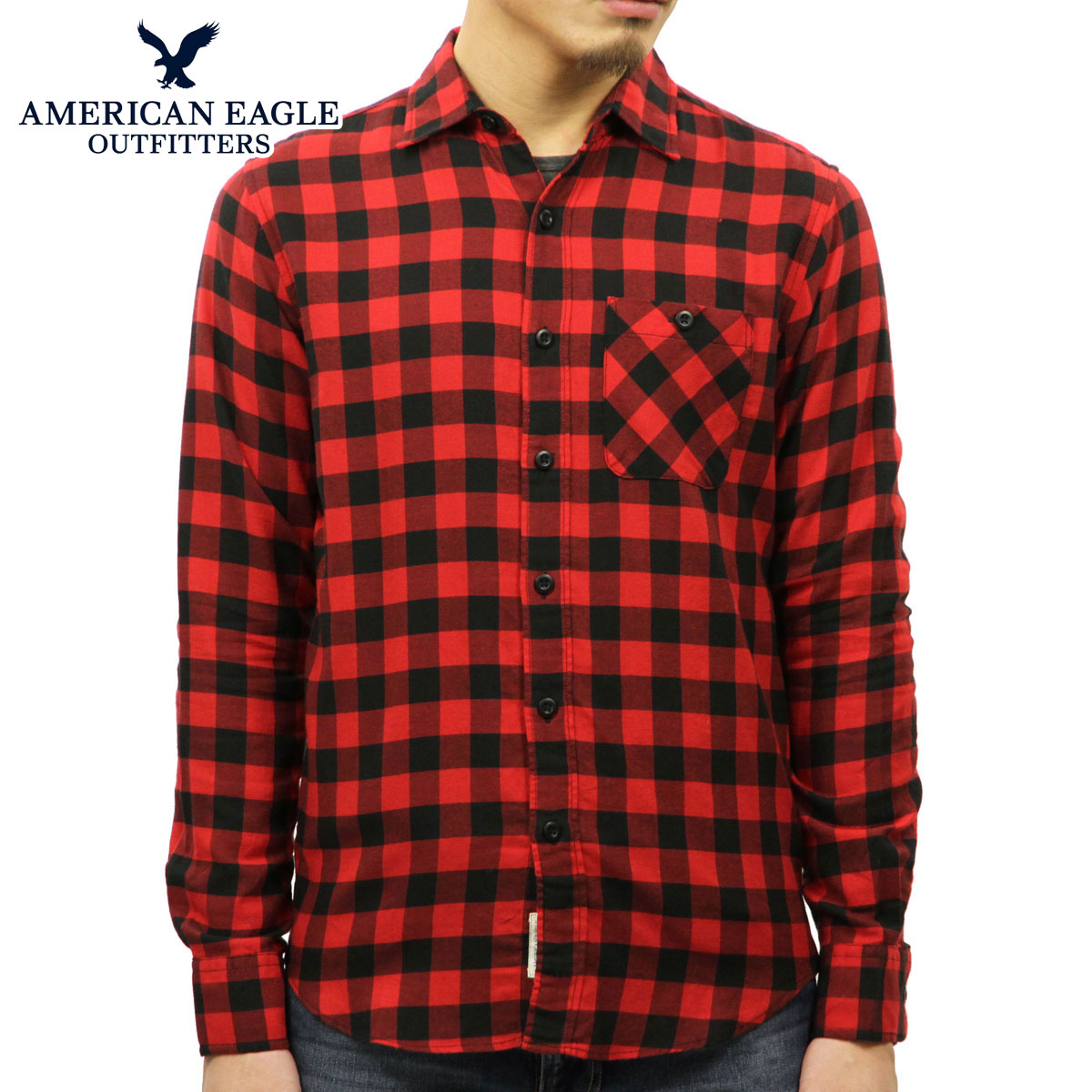 ����ꥫ�󥤡����� ����� ��� ������ AMERICAN EAGLE Ĺµ����� �ܥ�������󥷥��  AEO CLASSIC PLAID SHIRT 2153-9833-600 A04B B1C C1D D6E E11F