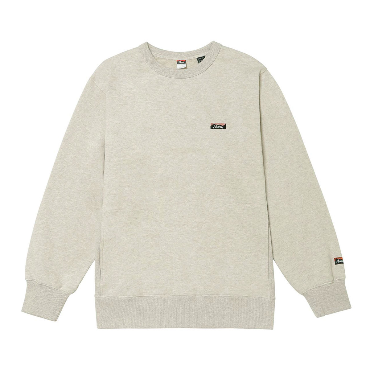 �ʥ� ��� �������å� ��������Ź NANGA ���롼�ͥå� Ĺµ �ȥ졼�ʡ� ECO HYBRID MINI BOX LOGO EMBROIDERY SWEATSHIRT NW2441-1F013 OML OATMEAL