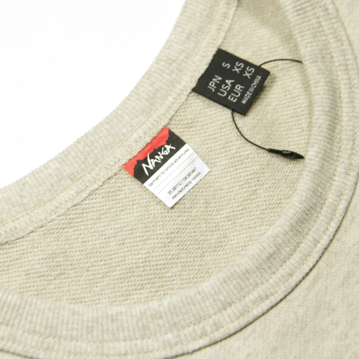 �ʥ� ��� �������å� ��������Ź NANGA ���롼�ͥå� Ĺµ �ȥ졼�ʡ� ECO HYBRID MINI BOX LOGO EMBROIDERY SWEATSHIRT NW2441-1F013 OML OATMEAL