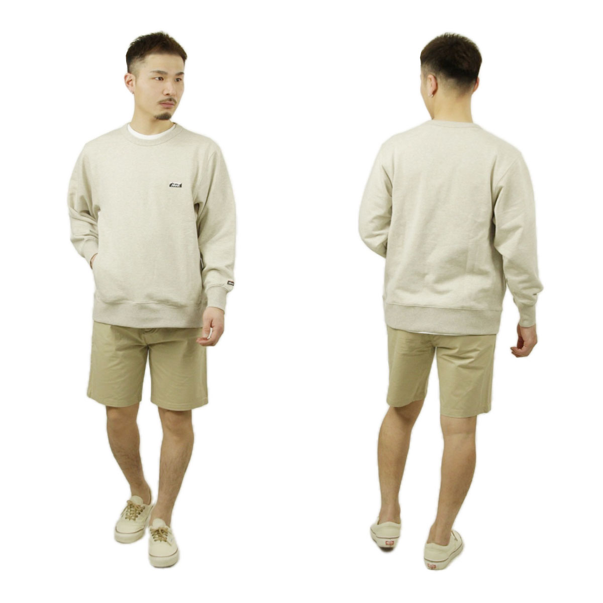 �ʥ� ��� �������å� ��������Ź NANGA ���롼�ͥå� Ĺµ �ȥ졼�ʡ� ECO HYBRID MINI BOX LOGO EMBROIDERY SWEATSHIRT NW2441-1F013 OML OATMEAL