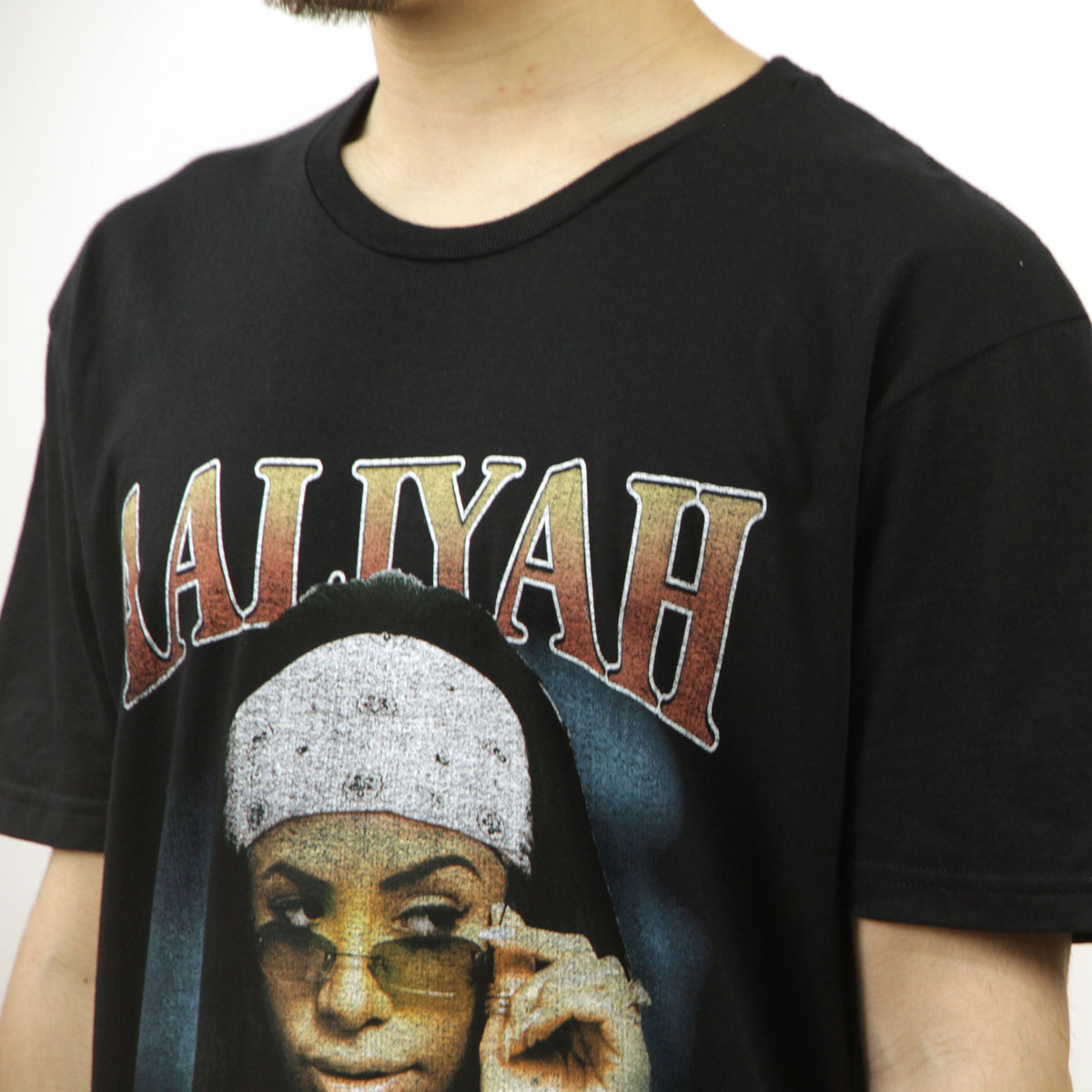 �ߥ塼���å��ƥ� ��� �Х��T����� ������ MUSIC TEE Ⱦµ ���å�T����� ���꡼�� AALIYAH TRIPPY MUSIC ROCK TEE BLACK