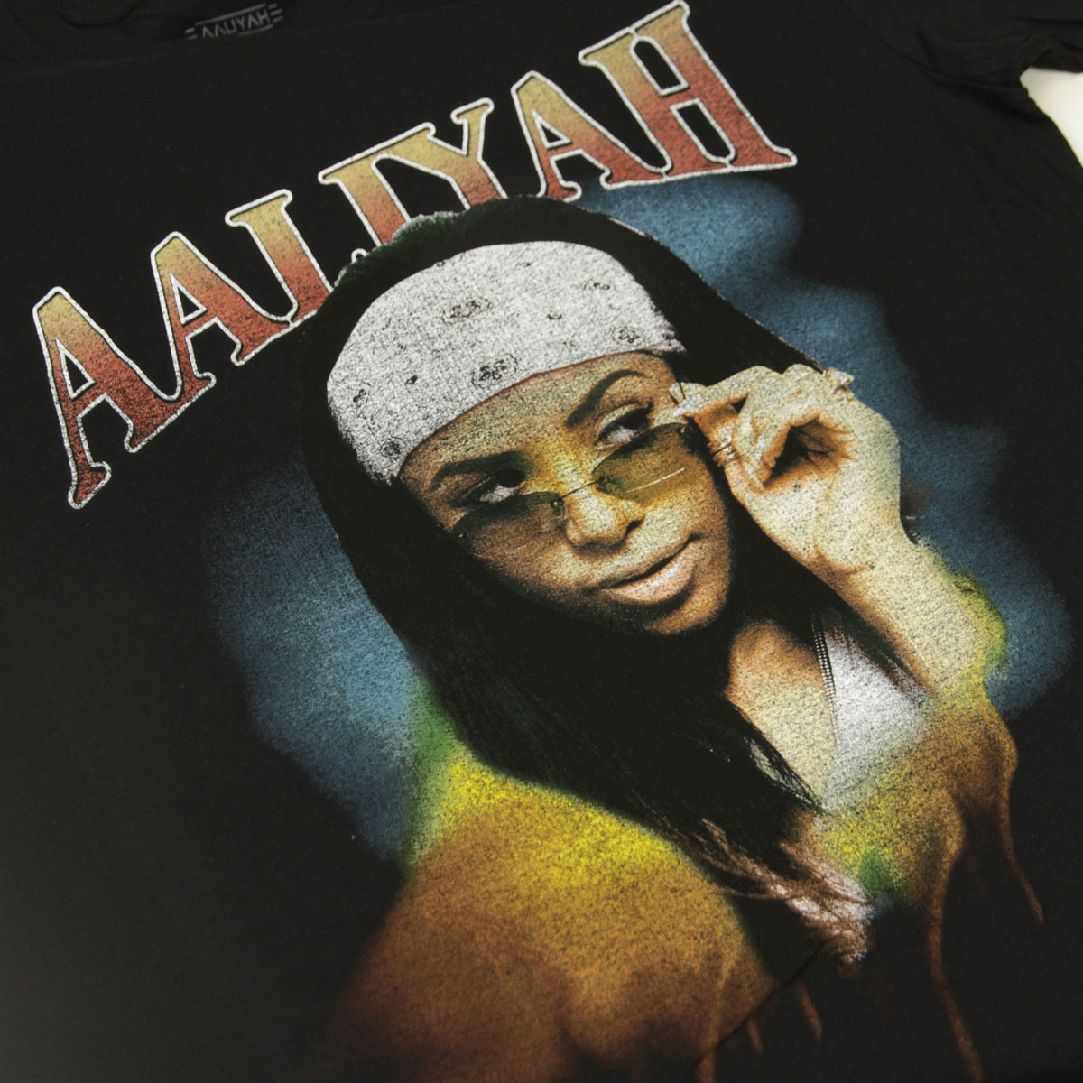 �ߥ塼���å��ƥ� ��� �Х��T����� ������ MUSIC TEE Ⱦµ ���å�T����� ���꡼�� AALIYAH TRIPPY MUSIC ROCK TEE BLACK