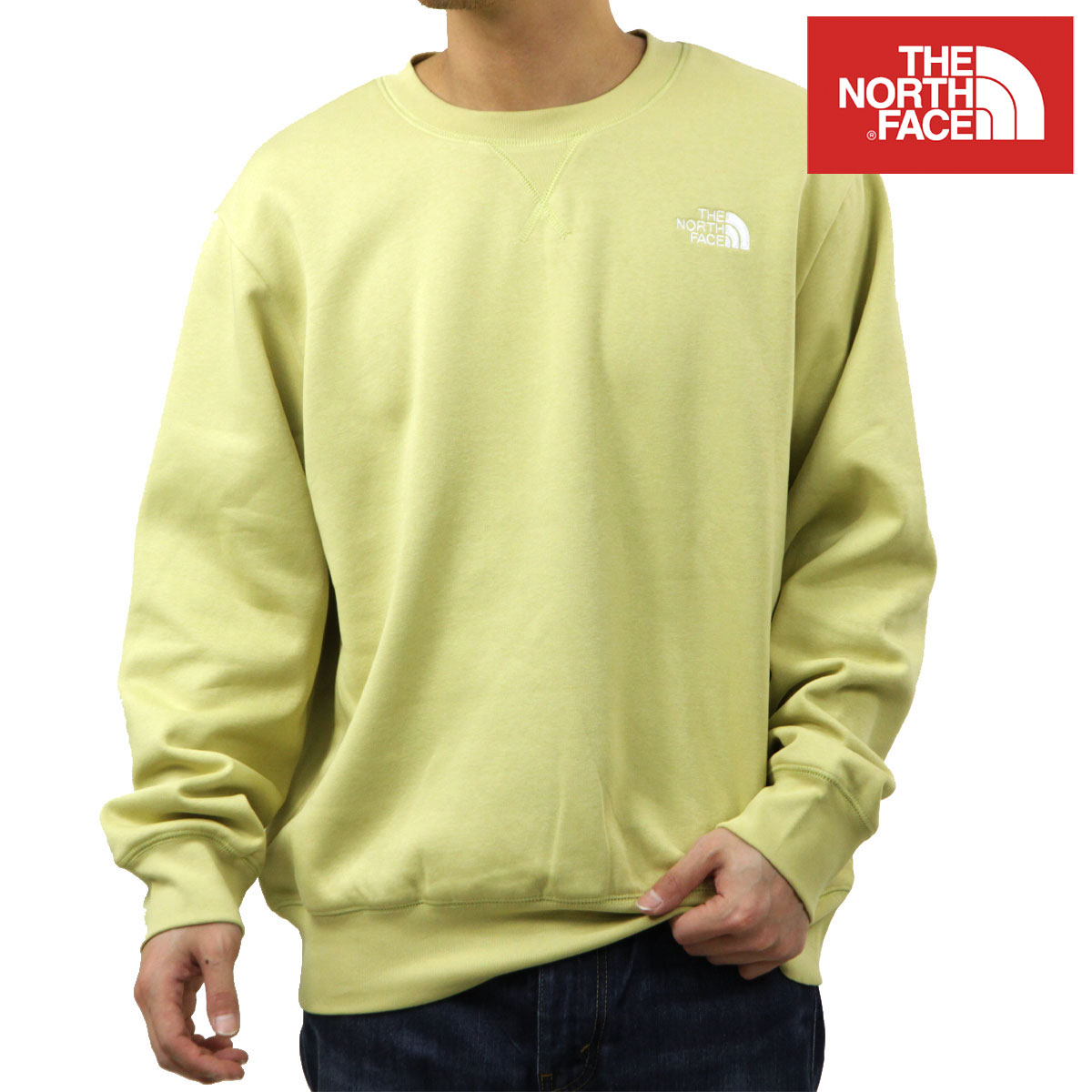 �Ρ����ե����� ��� �������å� ������ THE NORTH FACE ���롼�ͥå� ���� �ȥ졼�ʡ� �������� M ESSENTIAL RELAXED CREWNECK SWEATSHIRT PEAR LIGHT YELLOW NF0A89ET G73