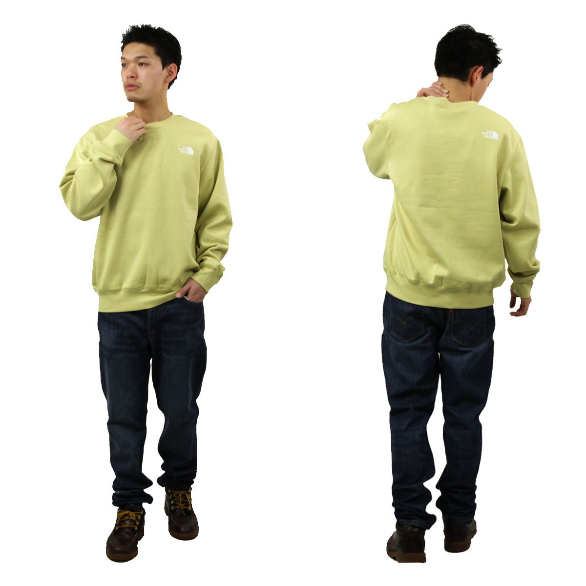 �Ρ����ե����� ��� �������å� ������ THE NORTH FACE ���롼�ͥå� ���� �ȥ졼�ʡ� �������� M ESSENTIAL RELAXED CREWNECK SWEATSHIRT PEAR LIGHT YELLOW NF0A89ET G73