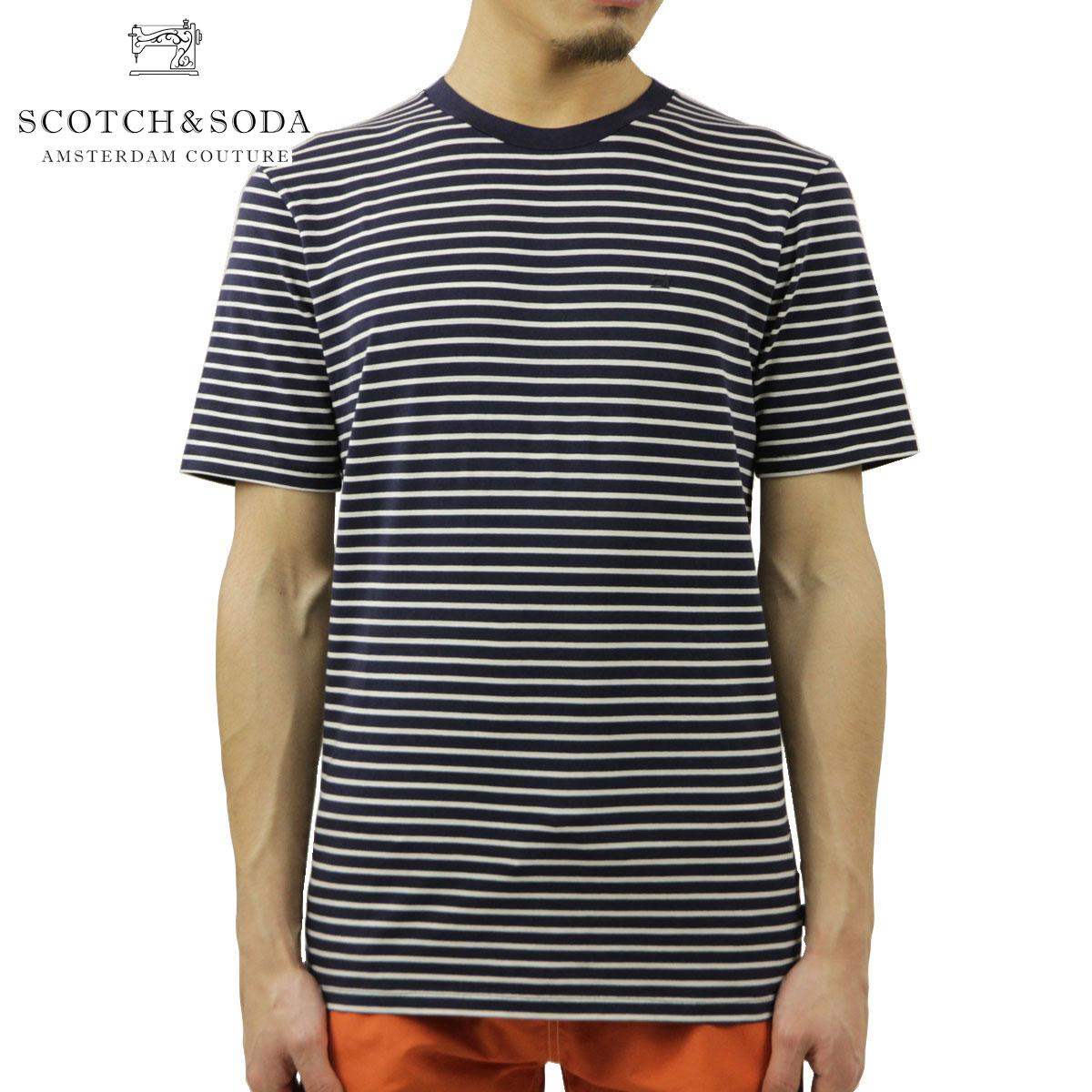 �����å�����ɥ����� T����� ��� ��������Ź SCOTCH��SODA ���롼�ͥå�ȾµT����� �ܡ������� BASIC NOS WIDER NECK ELASTANE BORDER TEE 154386 0217 COMBO A A39B B1C C1D D1E E13F