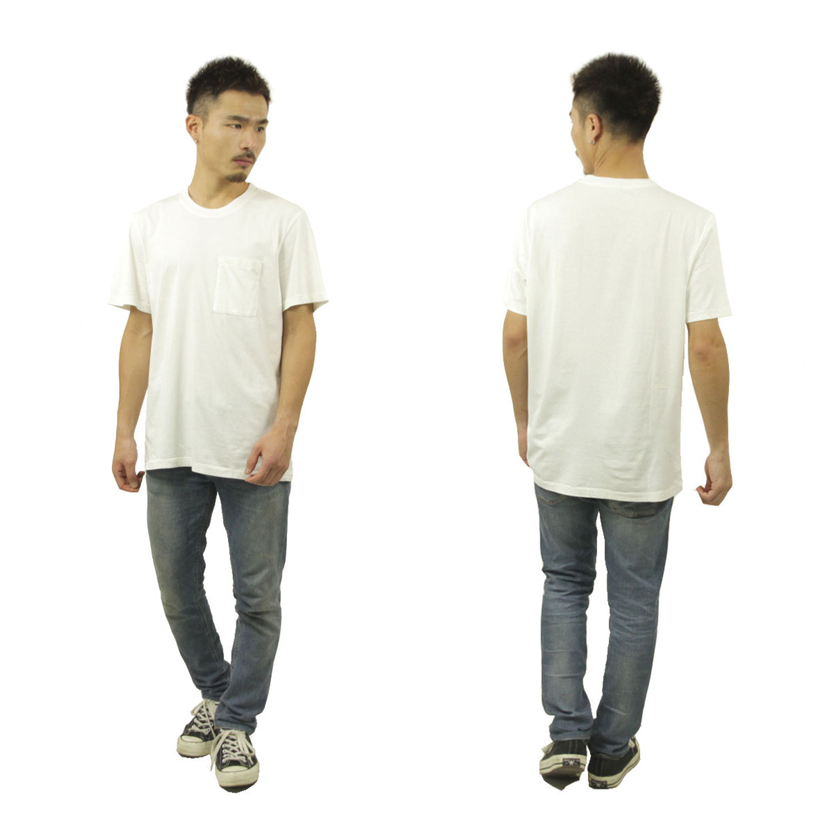 ̡ǥ ݥT  Ź Nudie Jeans ȾµT ̵ ݥåT ROY CREW NECK ONE POCKET TEE OFF-WHITE W01 131687  A62B B1C C1D D1E E01F