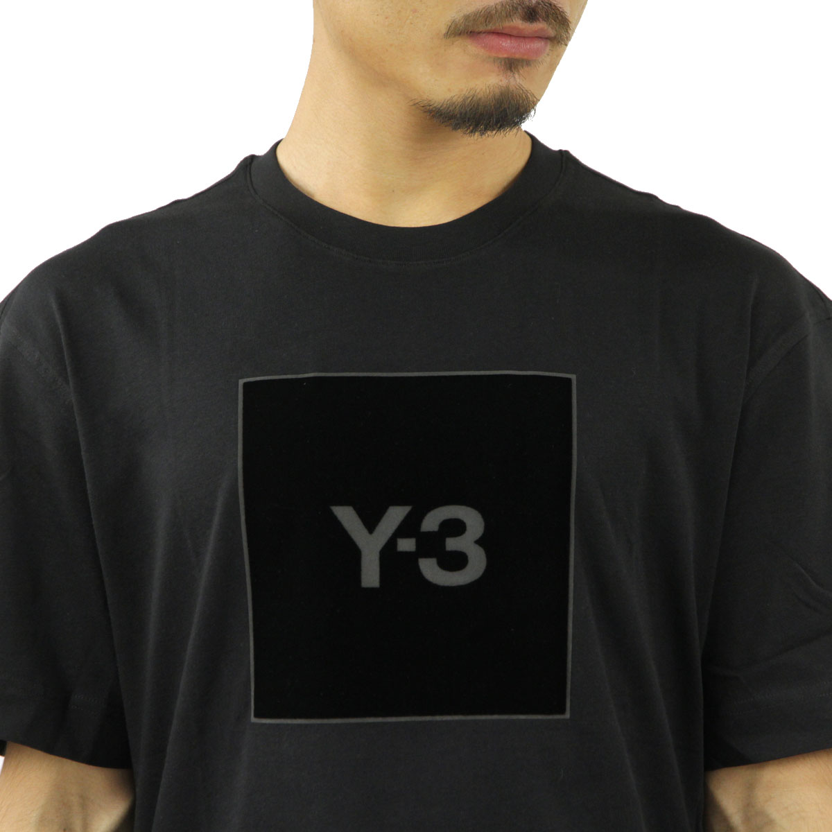 磻꡼ T   Y-3 ȾµT 롼ͥå T U SQUARE LOGO SS TEE HB3332 BLACK A51B B1C C1D D1E E13F