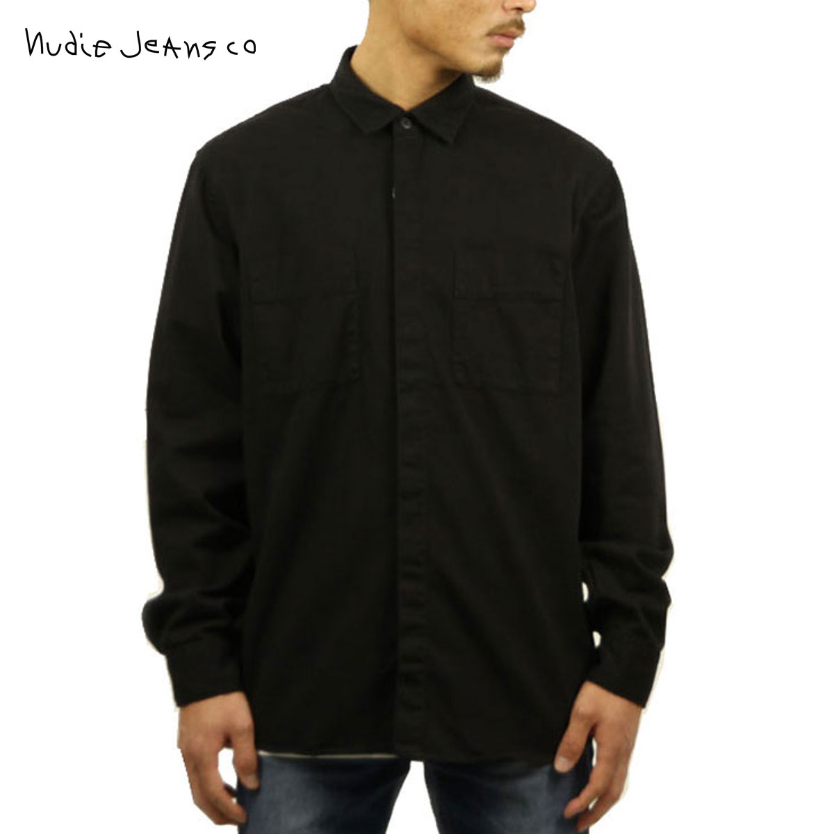 ̡ǥ   Ź Nudie Jeans Ĺµ  CALLE SHIRT BLACK B01 140476 A62B B1C C1D D6E E13F