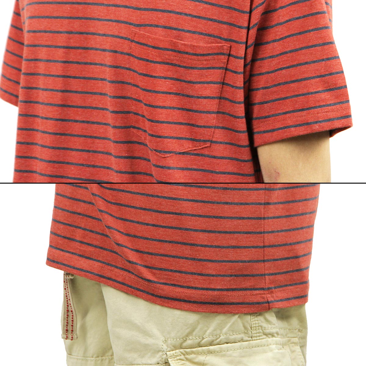 ���������롼 T����� ������ J.CREW ȾµT�����  HEATHERED POCKET TEE IN STRIPE ORANGE A38B B1C C1D D1E E10F