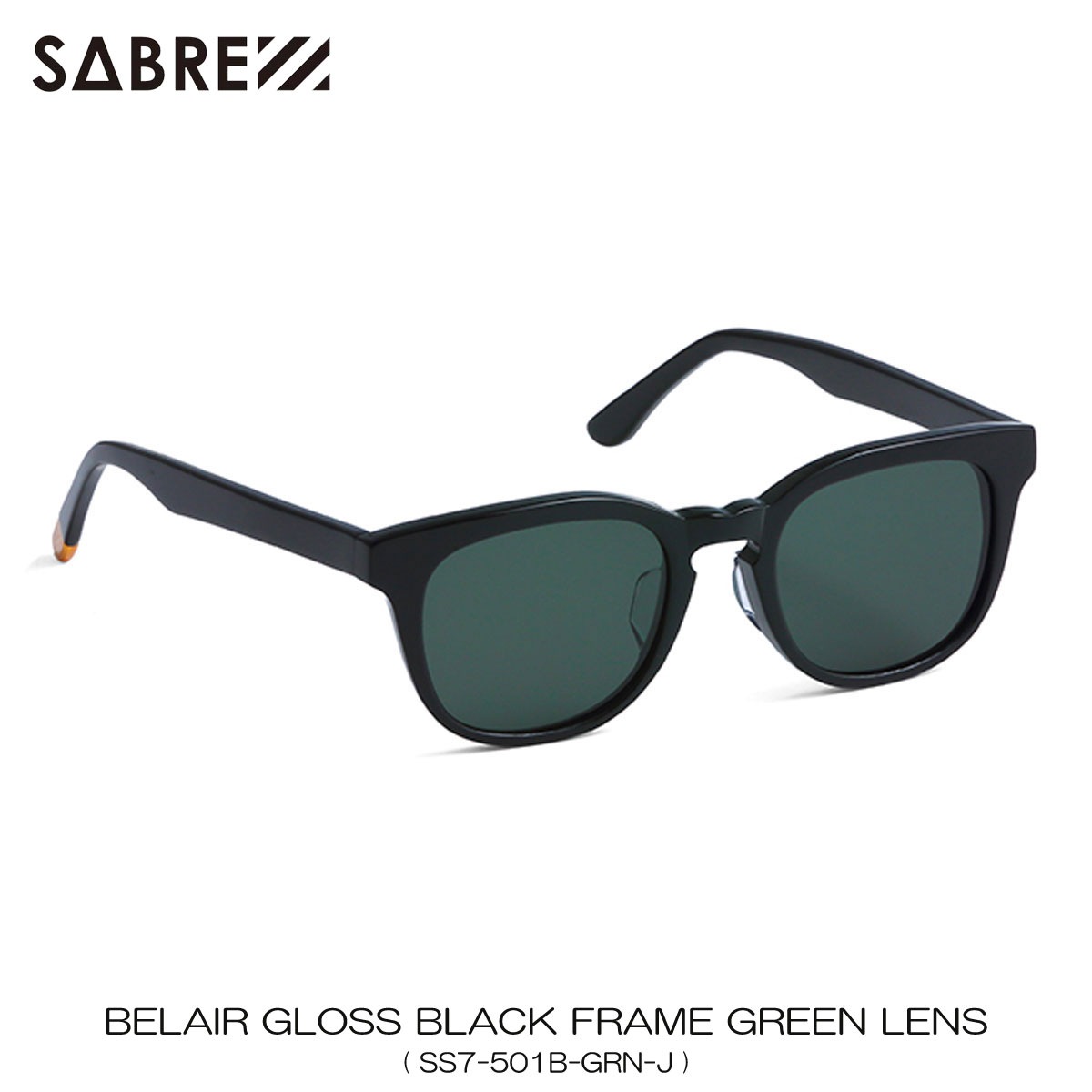 С SABRE Ź 󥰥饹 ᤬ BELAIR GLOSS BLACK FRAME GREEN LENS SUNGLASS SS7-501B-GRN-J A55B B3C C3D D1E E13F