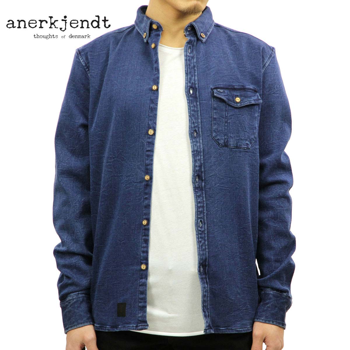 ʥå   Ź ANERKJENDT Ĺµ  FREDDI SHIRT 9515009 Dark Blue Denim A81B B1C C1D D6E E07F