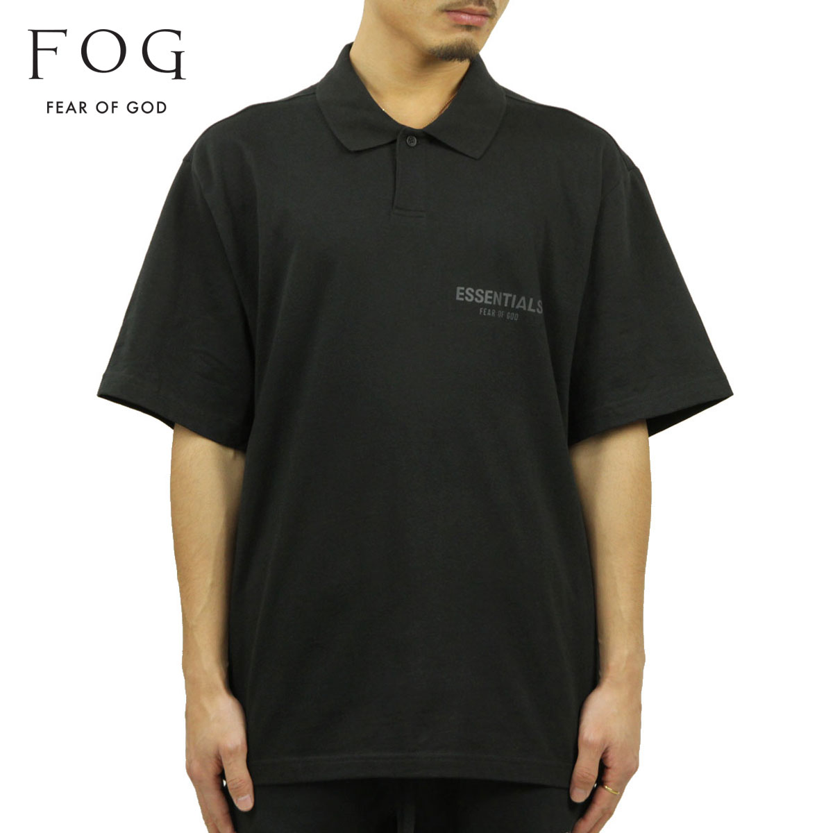 ե֥å fog essentials ݥ   FEAR OF GOD å󥷥륺 ݥ FOG - FEAR OF GOD ESSENTIALS POLO SHIRT BLACK AA5B B1C C1D D3E E13