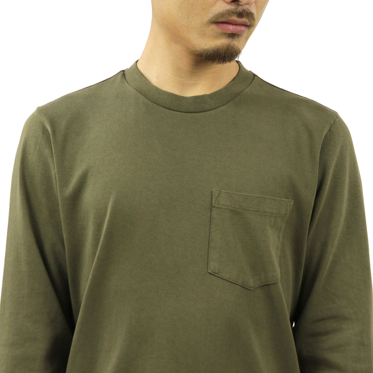 ̡ǥ T  Ź Nudie Jeans ĹµT ݥT ̵ RUDI HEAVY POCKET LONG SLEEVE TEE ARMY G06 131713 A62B B1C C1D D2E E08F