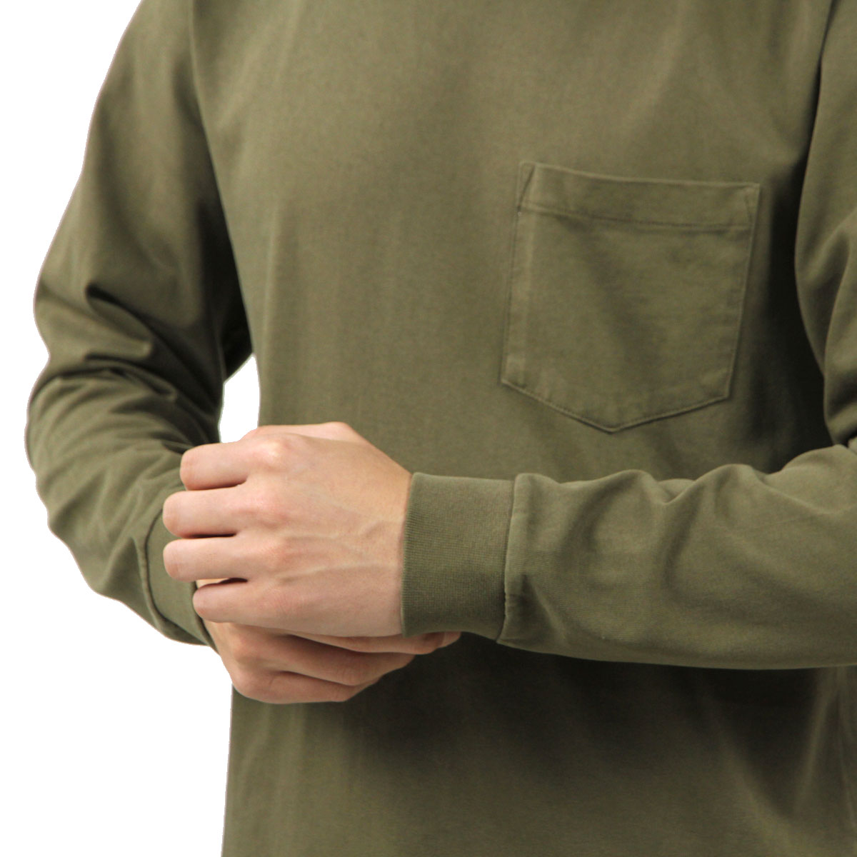 ̡ǥ T  Ź Nudie Jeans ĹµT ݥT ̵ RUDI HEAVY POCKET LONG SLEEVE TEE ARMY G06 131713 A62B B1C C1D D2E E08F