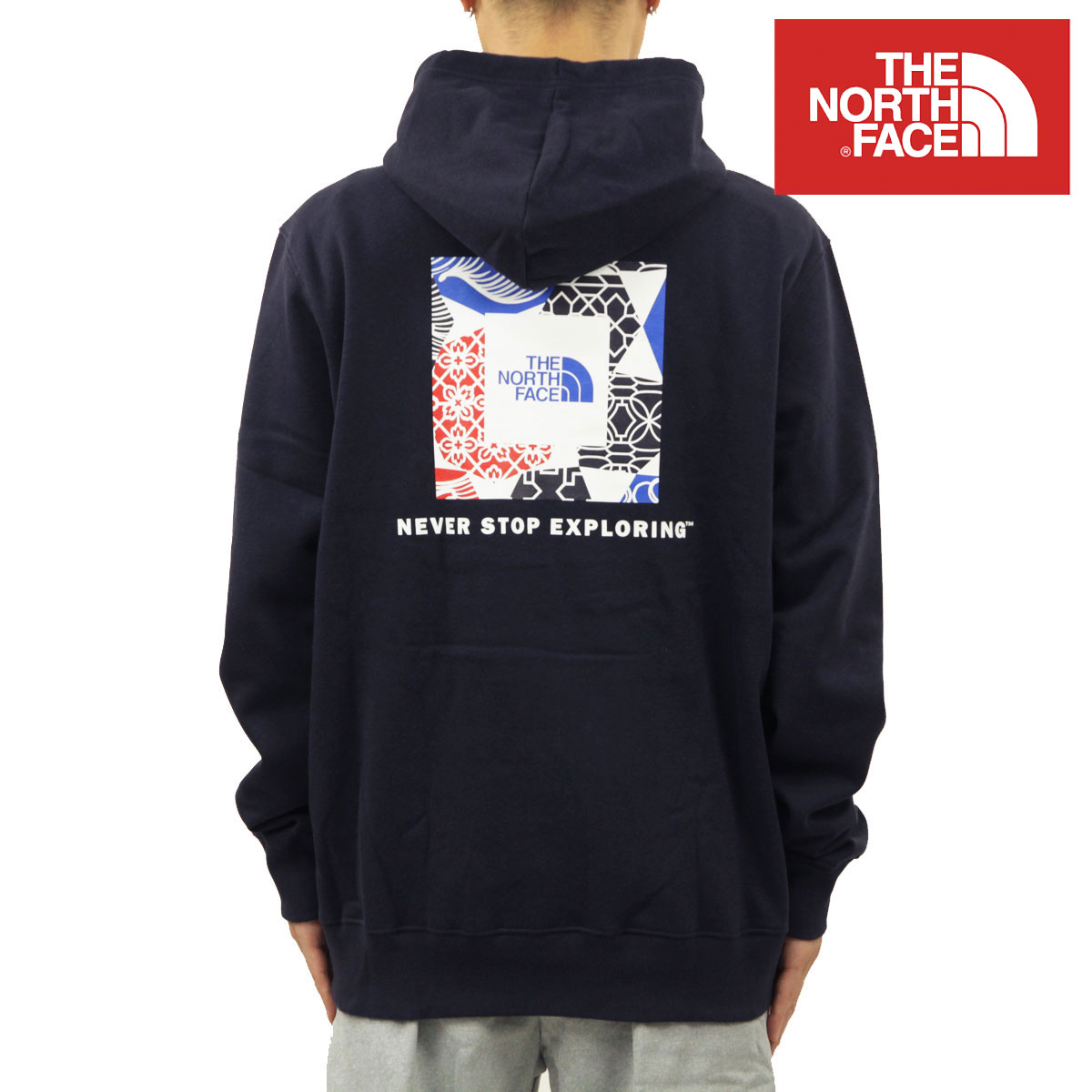 �Ρ����ե����� �ѡ����� ��� ������ THE NORTH FACE �ץ륪���С��ѡ����� �������� BOX NSE PULLOVER HOODIE NF0A4761 3N3 AVIATOR NAVY/TNF BLUE IC GEO PRINT A14B B1C C1D D5E E06F