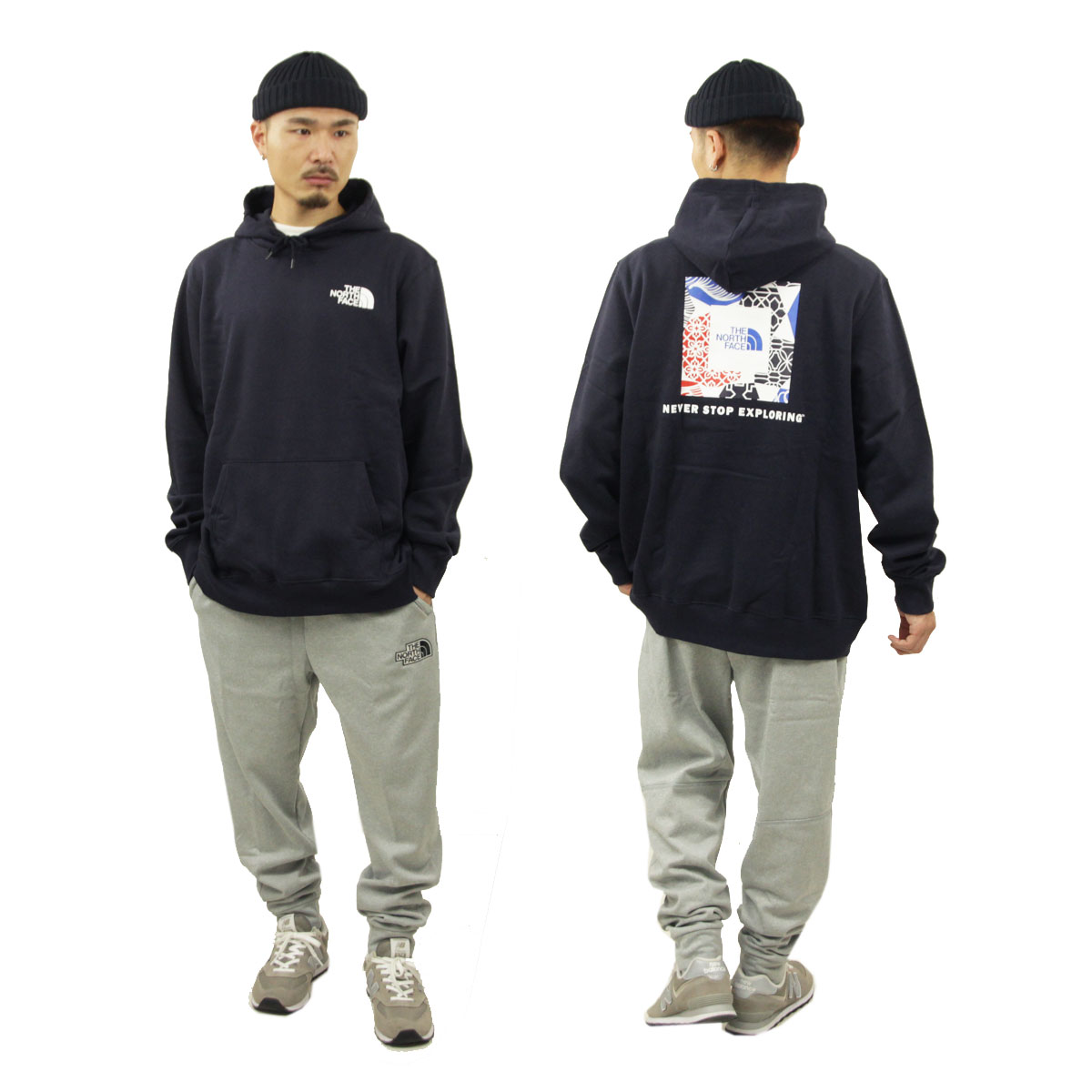 �Ρ����ե����� �ѡ����� ��� ������ THE NORTH FACE �ץ륪���С��ѡ����� �������� BOX NSE PULLOVER HOODIE NF0A4761 3N3 AVIATOR NAVY/TNF BLUE IC GEO PRINT A14B B1C C1D D5E E06F