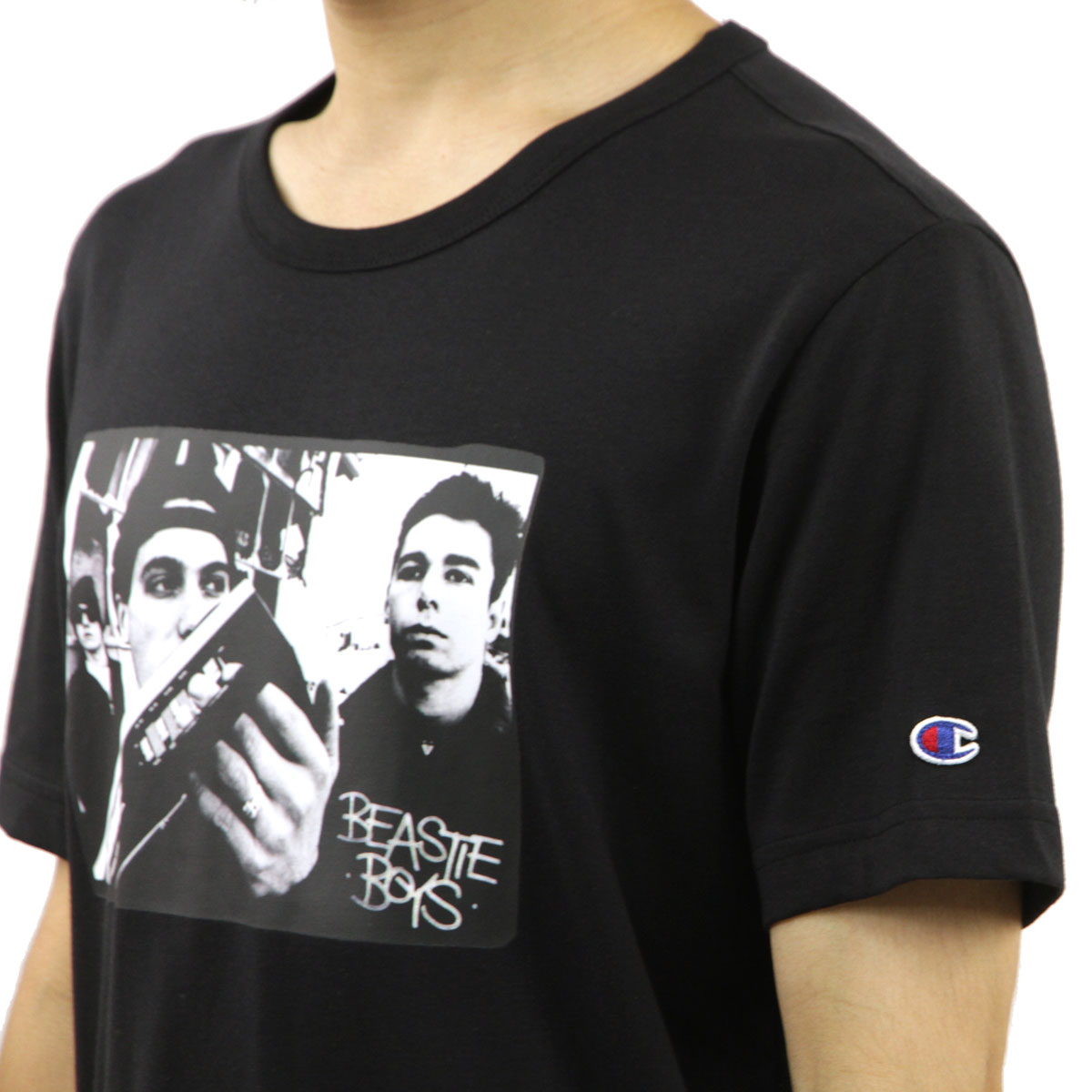 �����ԥ��� ��� ȾµT����� ������ CHAMPION �ӡ����ƥ����ܡ����� �Х��T����� CHAMPION X BEASTIE BOYS ATHLETIC JERSEY COMBED "BEASTIE BOYS" CREWNECK T-SHIRT 219282 KK001 NBK BLACK