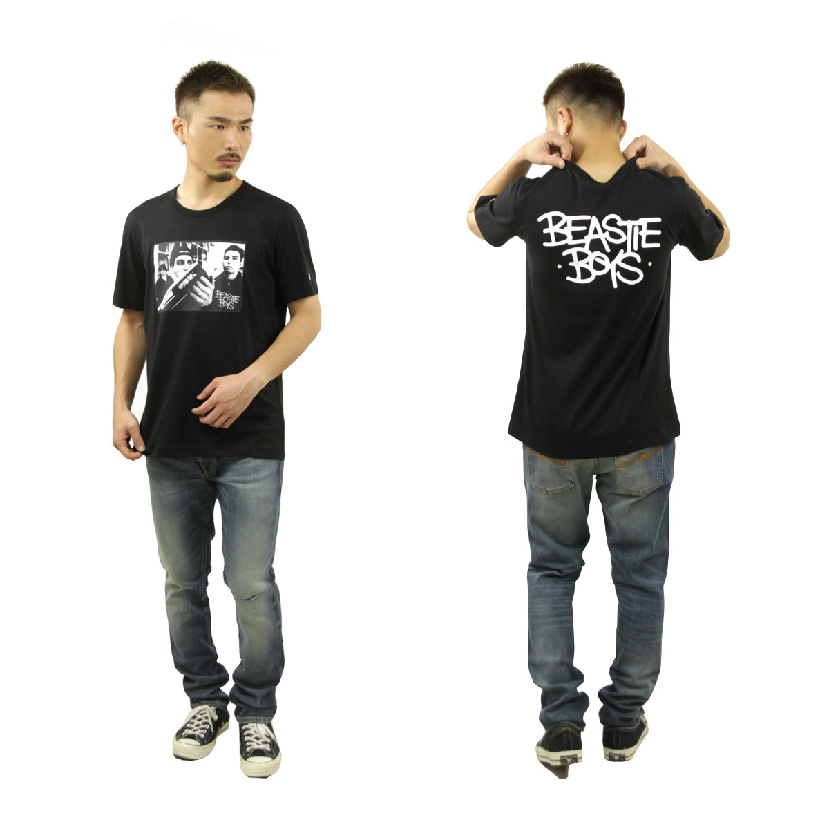 �����ԥ��� ��� ȾµT����� ������ CHAMPION �ӡ����ƥ����ܡ����� �Х��T����� CHAMPION X BEASTIE BOYS ATHLETIC JERSEY COMBED "BEASTIE BOYS" CREWNECK T-SHIRT 219282 KK001 NBK BLACK