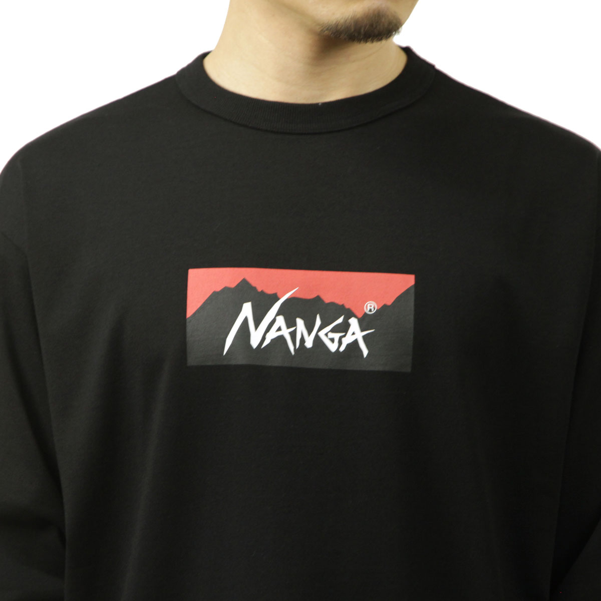 �ʥ� ��� ĹµT����� ��������Ź NANGA ���롼�ͥå� ���� ����T ECO HYBRID BOX LOGO LONG SLEEVE TEE NW2431-1E150 BLK BLACK A16B B1C C1D D2E E13F