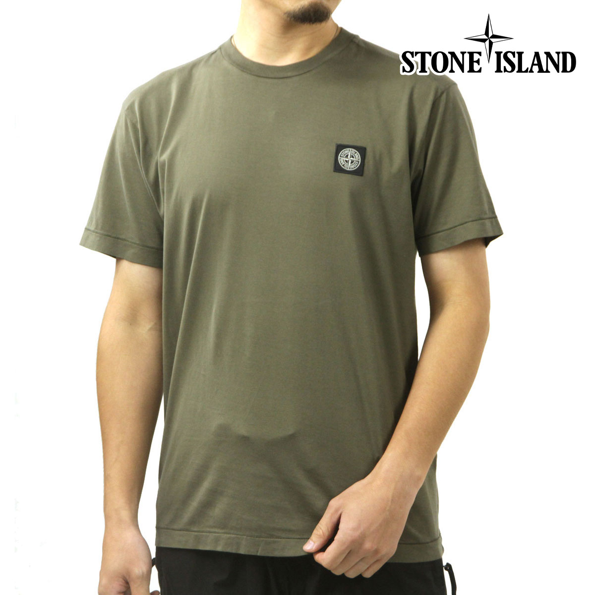 ���ȡ��󥢥����� ��� ȾµT����� ������ STONE ISLAND ���롼�ͥå� ���� T����� STONE ISLAND SHORT SLEEVE 60/2 COTTON JERSEY T-SHIRT K2S15 2100027 S0013 V0054 MILITARY GREEN