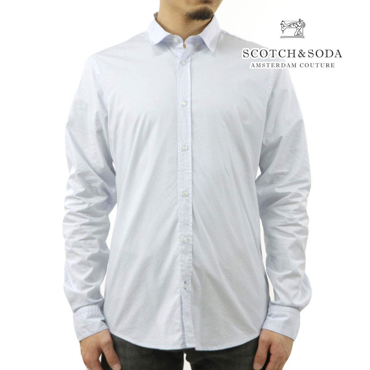 �����å�����ɥ����� ��� Ĺµ����� ��������Ź SCOTCH��SODA �磻����� �ɥ쥹����� BASIC ORGANIC COTTON ELASTANE SLIM FIT SHIRTS 165316 0765 51451 60 BLUE A39B B1C C1D D6E E07F