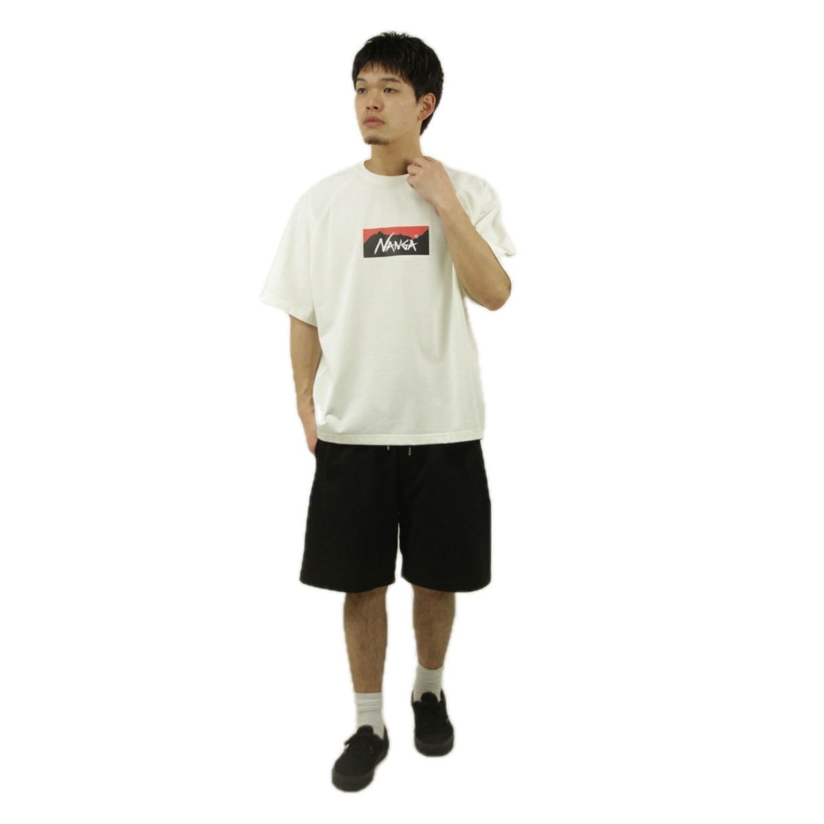 �ʥ� ��� ȾµT����� ��������Ź NANGA ���롼�ͥå� ���� ECO HYBRID BOX LOGO LOOSE FIT TEE N2500-1M025Z WHT WHITE