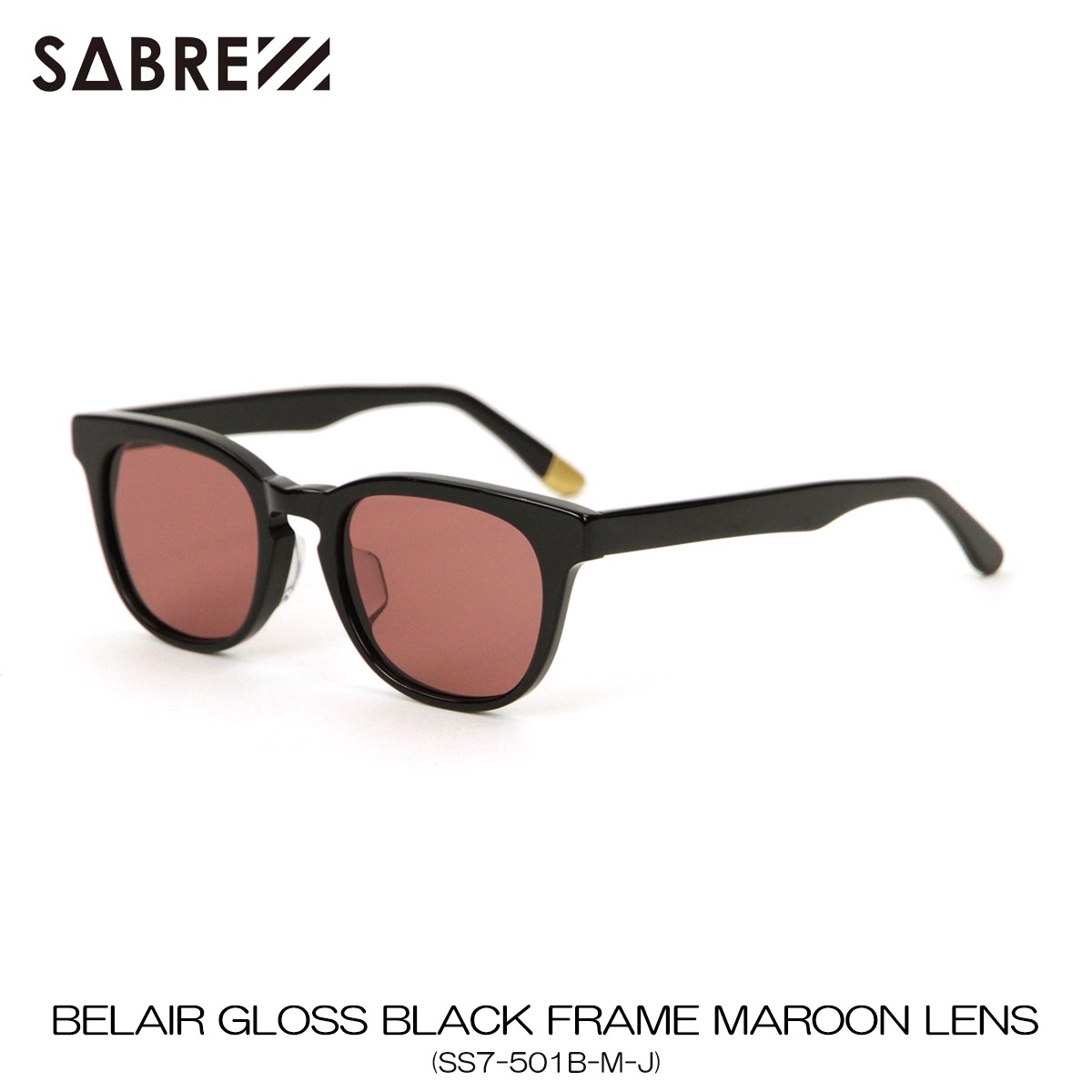 С SABRE Ź 󥰥饹 ᤬ BELAIR GLOSS BLACK FRAME MAROON LENS SUNGLASS SS7-501B-M-J A55B B3C C3D D1E E13F