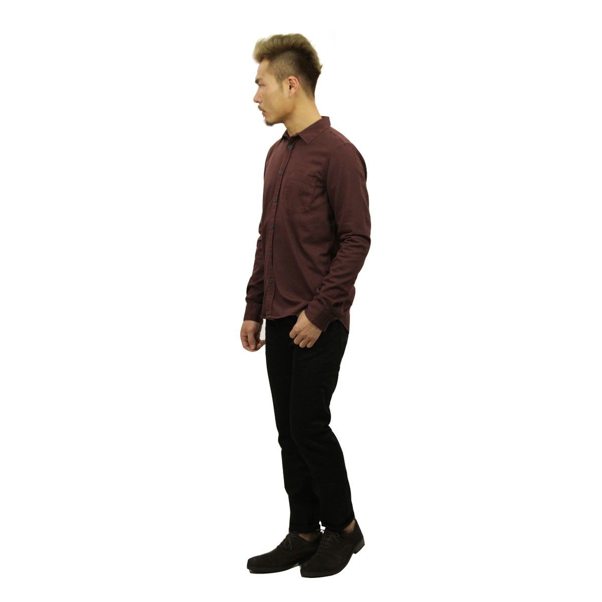 ̡ǥ   Ź Nudie Jeans Ĺµ   HENRY PIGMENT DYED SHIRT PLUM P03 140501 A62B B1C C1D D6E E11F